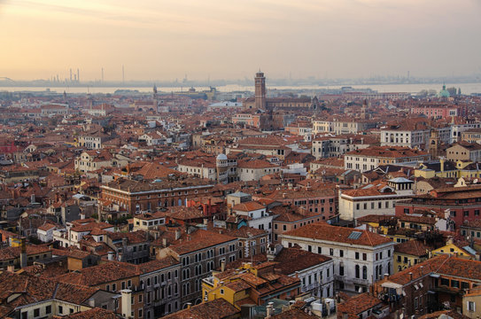 Panoramic aerial cityscape of Venice with Santa Maria della Salute church, Veneto, Italy © Mariana Ianovska