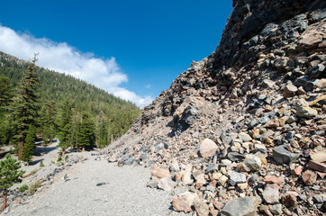 Trail up to Obsidian Dome, a geological feature in the Mammoth Lakes area in Mono County...