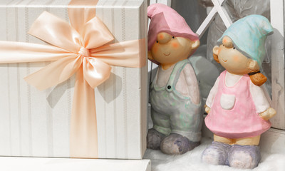 little dwarfs near gift box