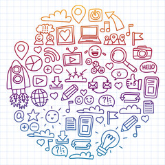 Fototapeta na wymiar Business and communication. Social media vector illustration.