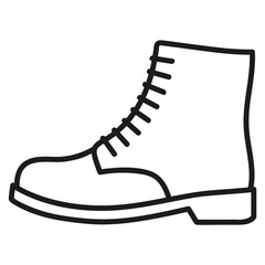 Men's shoe outlined icon in white background
