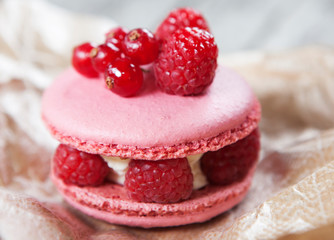 macaron rose framboise groseille