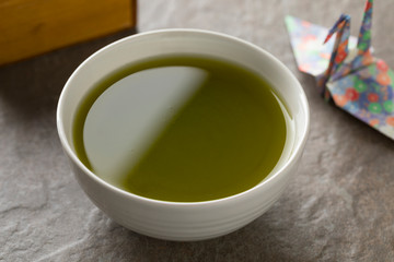 Cup of Japanese catechin powder tea