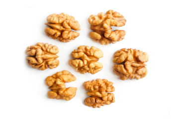 Walnut. Walnut kernel. Nut isolated on white. With clipping path.