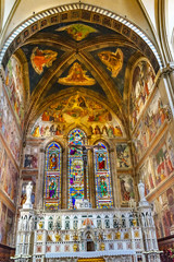 Fototapeta na wymiar Angel Crucifix Stained Glass Santa Maria Novella Church Florence Italy