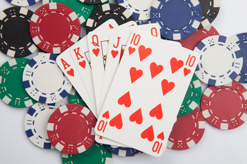 Gambling chip-Playing cards and poker