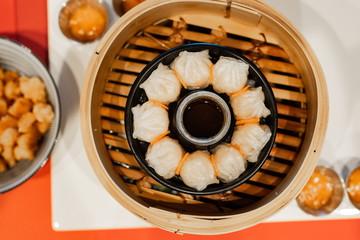 Basket of Chinese Steamed Dumplings