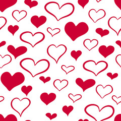 Seamless pattern with red heart.