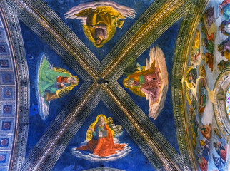 Four Gospel Writers Ceiing Santa Maria Novella Church Florence Italy