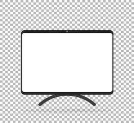 Personal computer, Desktop computer, Computer, Monitor Realistic Flat Styles Isolated on Transparent Background. Vector Illustration. White color.