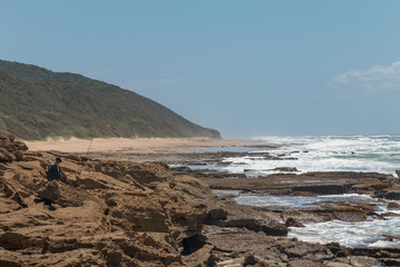 Rocky beach in iSimangaliso wetland park, South Africa