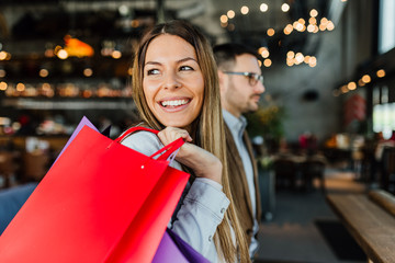 Young couple in shopping