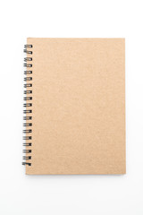 blank notebook on white background