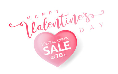 Valentine's day sale background with Heart Shaped Balloons. Vector illustration.Wallpaper.flyers, invitation, posters, brochure, banners.