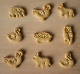 many cookies in the form of animals