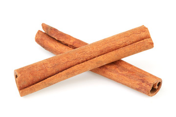 Cinnamon sticks isolated on white background 