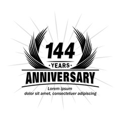 144 years design template. Anniversary vector and illustration template. 