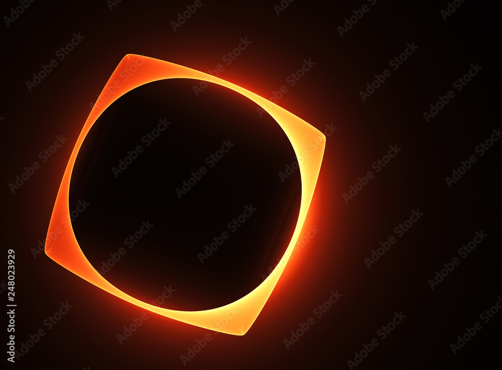 Aufkleber molten frame with a round hole on a black background