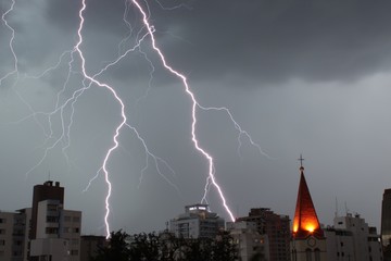 lightning over the city