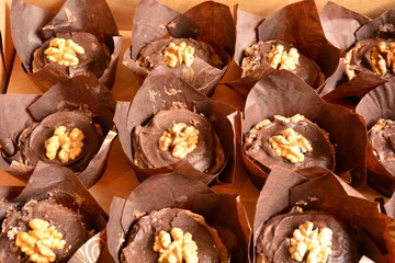 cup cake of nuts with gluten-free and lactose-free coconut flour