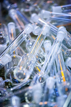 Laboratory glass test tubes
