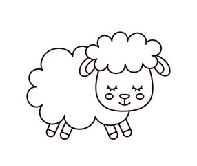 Cute smilng funny sleeping sweet sheep