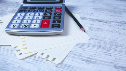 notebook and calculator