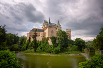Obraz premium Bojnice Castle, dating from the 12th century, is today a Romantic castle with Gothic and Renaissance elements Bojnice Castle is one of the most visited castles in Slovakia