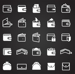 Wallet icons on black background for graphic and web design, Modern simple vector sign. Internet concept. Trendy symbol for website design web button or mobile app