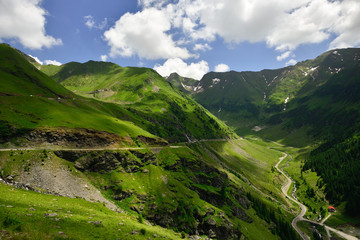 Fototapeta na wymiar Transfagarasan road and landscape in Romania , Carpathian mountains 