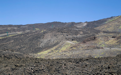 Etna national park  volcanic landscape with crater, Catania, Sicily