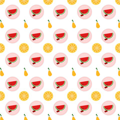 pattern with fruit on white background