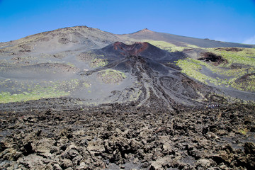Etna national park  volcanic landscape with crater, Catania, Sicily
