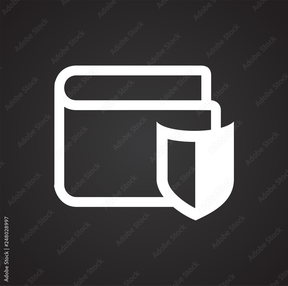 Poster wallet icons on black background for graphic and web design, modern simple vector sign. internet con