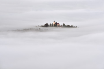 Slovenia landscape at sunrise 