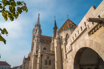 Fototapeta na wymiar St. Matthias Church in Budapest. One of the main temple in Hungary