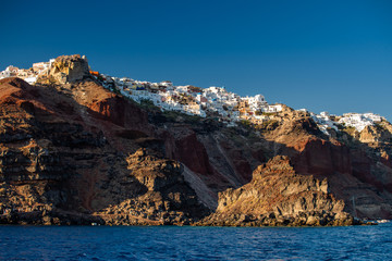 Fototapeta na wymiar Santorini in summer time, Greece sailing 