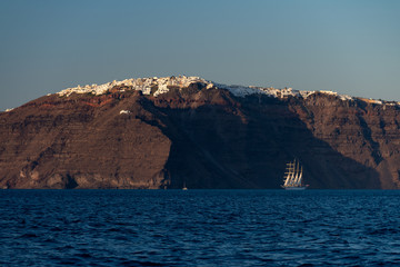 Santorini in summer time, Greece sailing 