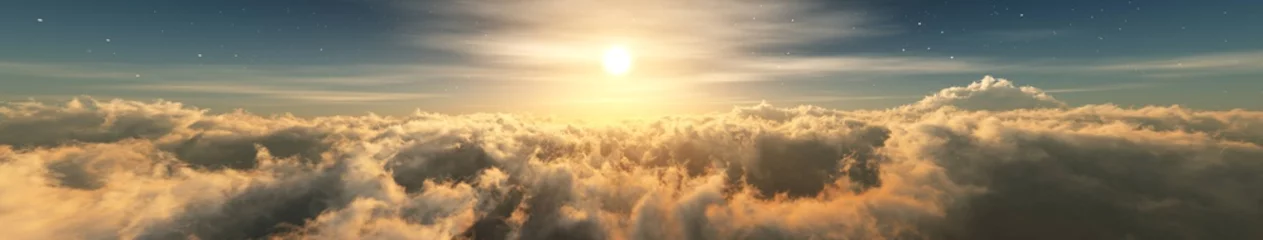 Foto op Canvas Beautiful clouds, panorama of clouds, above the clouds, clouds from above, flying above © ustas
