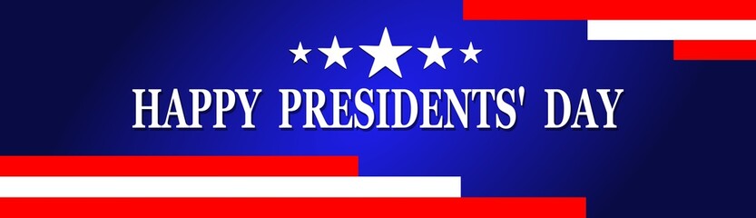 Happy Presidents Day design blue background