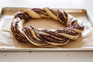 Dark Chocolate Babka Wreath
