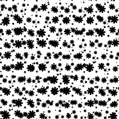 Messy seamless abstract background with stars, snowflakes. Infinity geometric pattern. Vector illustration.        