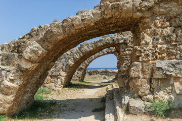 Famagusta, Turkish Republic of Northern Cyprus. Ruins of Ancient City Salamis