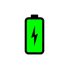 Battery with a bolt vector icon