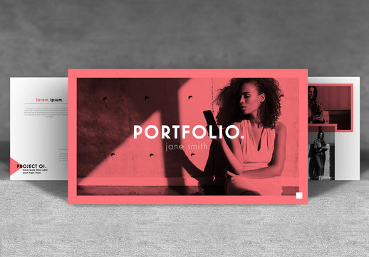 Portfolio Layout with Coral Accents