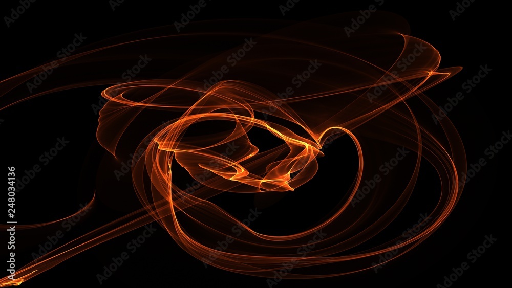Wall mural abstract plasma pattern in the form of a circle on a black background