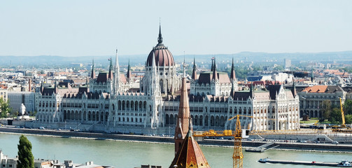 The city attractions. Traveling in Europe. Budapest Hungary parliament