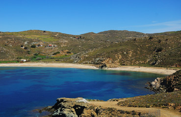 Beaches on Andros island Greece Vlihada