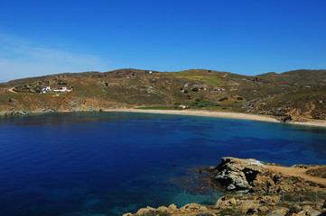 Fototapeta na wymiar Vlihada beach on Andros island Greece