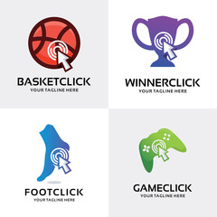 Click Cursor Logo Set Design Template Collection